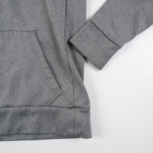 NIKE Dri-Fit fleece pullover hoodie grey with pink swoosh logo size S - Picture 5 of 10